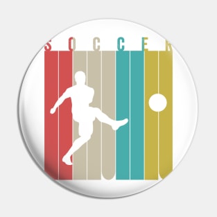 Soccer Silhouette Retro Vintage Style Pin