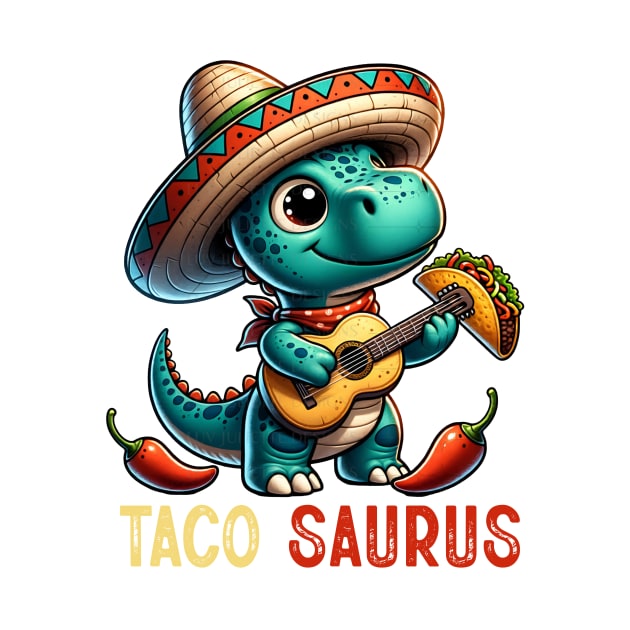 Tacosaurus Taco Dinosaur Funny Dino Cinco De Mayo Mexican by Tater's 