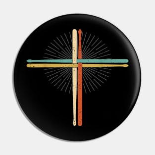 Drummer Drumming Drums Percussion I Faith Jesus Crucifix Pin