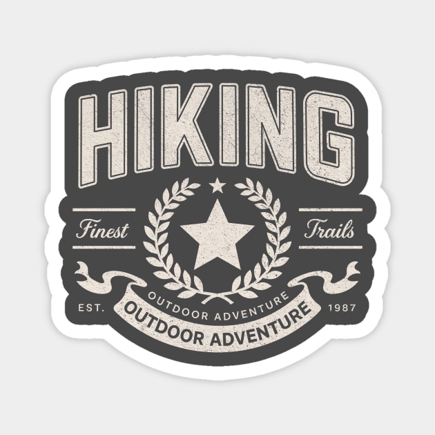 Hiking Finest Trails Classic Badge Magnet by Vinokurio