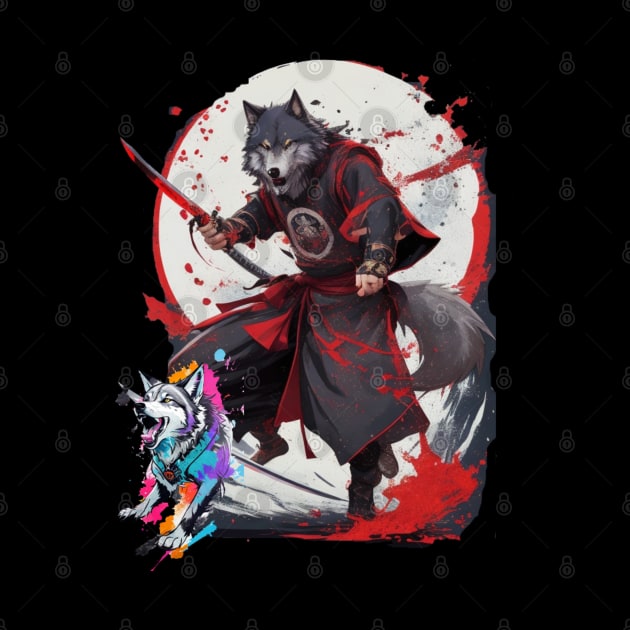 The werewolf man in samurai clothing is our signature summer shirt by RACACH