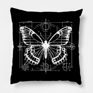 butterfly blueprint design Pillow