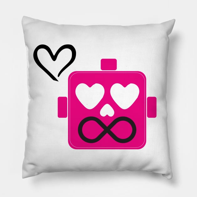 Blockhead Love Robot Pillow by CreativeKristen