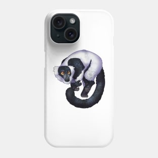 Cozy Ruffed Lemur Phone Case