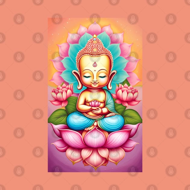 Baby Buddha Lotus Mandala by mariasshop