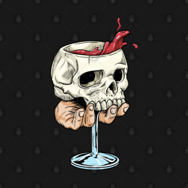 Download Wine Skull Glass Red Wine Lover Funny Halloween Drinking ...