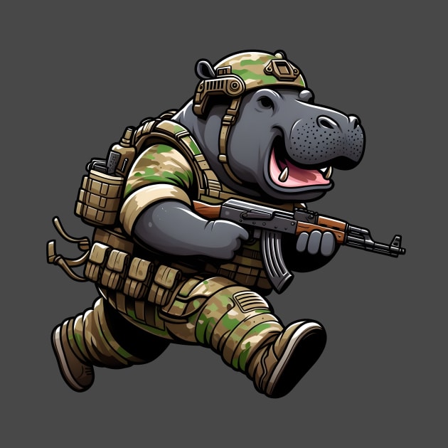Tactical Hippo by Rawlifegraphic