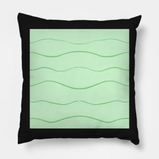 Pastel Green Waves Pillow