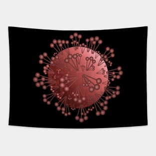 Red coronavirus bacteria object Tapestry