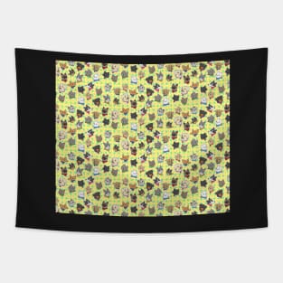 Pets pattern yellow Tapestry