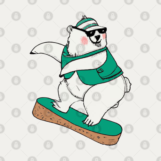 Cool Snowboard Bear for Ski Lover Mountain Skier by Quote'x