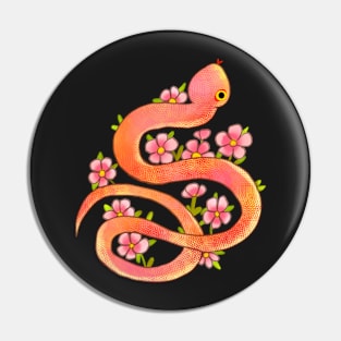 watercolor snake with flowers Pin