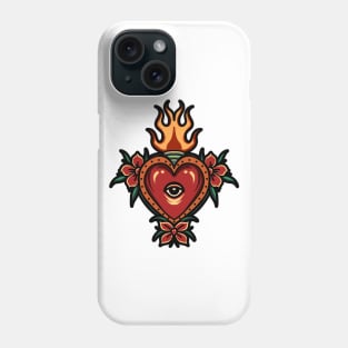 burning heart tattoo Phone Case