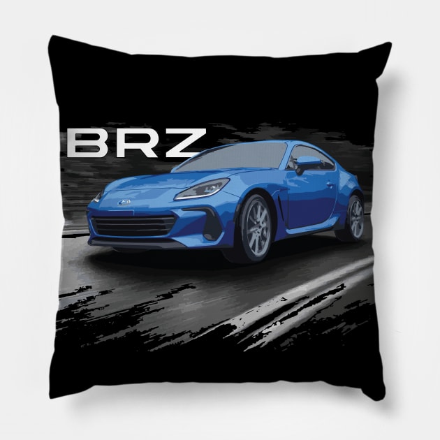 World Rally Blue Pearl BRZ 2022 gr86 zc6 Pillow by cowtown_cowboy