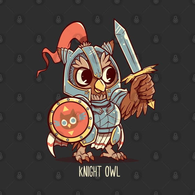 Knight Owl Animal Pun Shirt by TechraNova