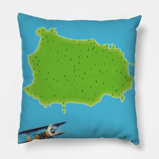 Ischia Italy map travel poster Pillow
