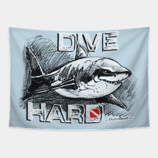 Shark Dive: Dive Hard Tapestry