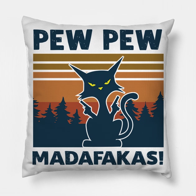 PEW PEW MADAFAKAS Pillow by Rebelion