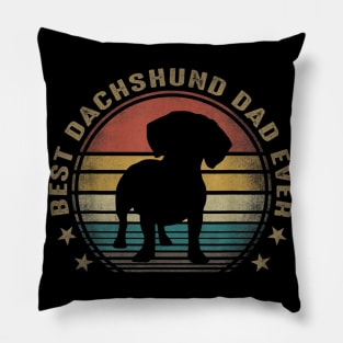 Best Dachshund Dad Ever Vintage Pillow