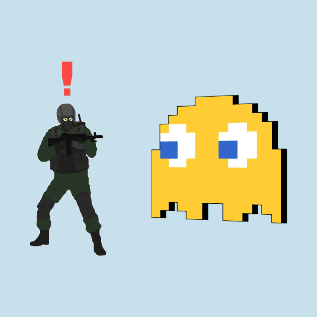 Metal Gear Solid Enemy Soldier Alert Clyde Ghost Pac Man by Bevatron