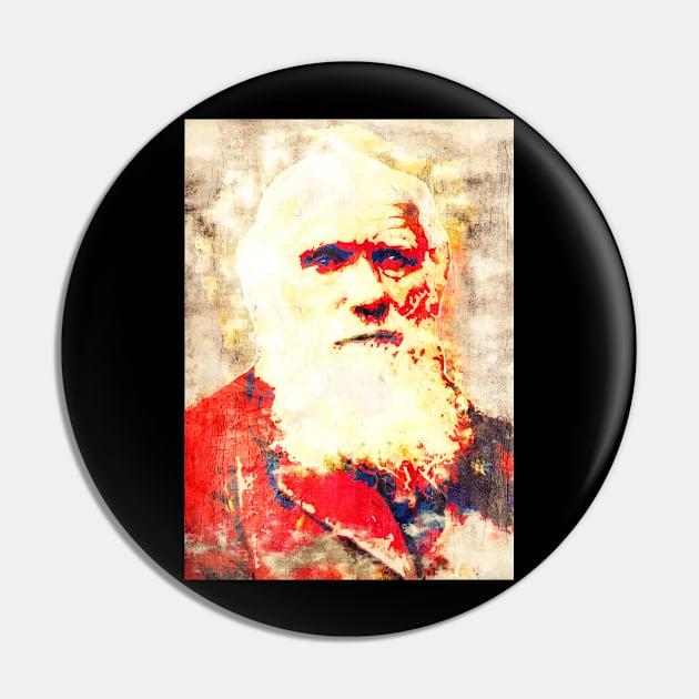 Charles Darwin Pop Art Pin by Nerd_art