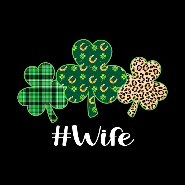 Funny Patrick Shamrock Wife Leopard Plaid Green Pattern by Maccita