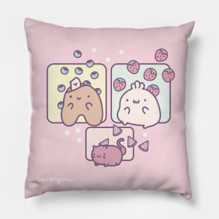 Kawaii cute dumpling cat cookie art Pillow