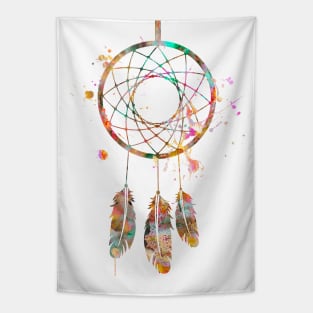 Dreamcatcher Watercolor Painting Tapestry