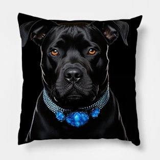 Elegant Black Pit Bull Pillow