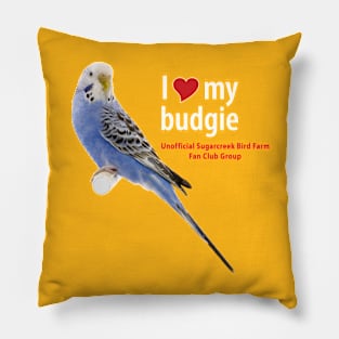 blue budgie Pillow