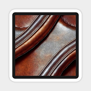 Brown leather, natural and ecological leather print #37 Magnet