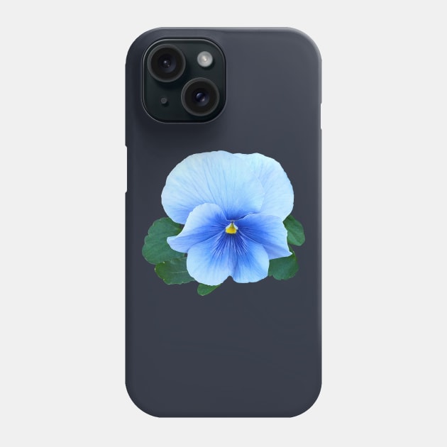 Pansies - Baby Blue Pansy Phone Case by SusanSavad