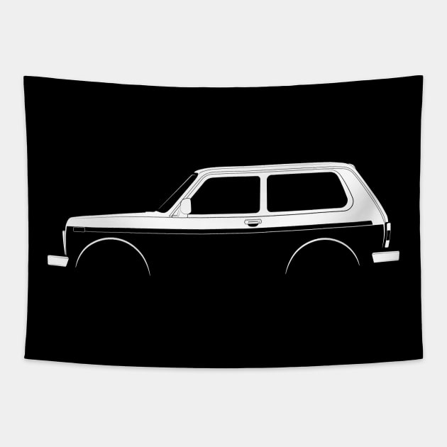 Lada Niva Silhouette Tapestry by Car-Silhouettes