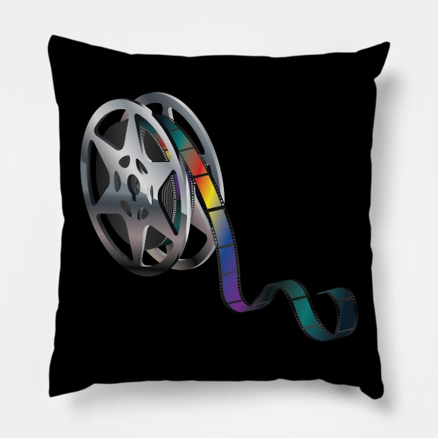 Movie Reel retro Pillow by AnnArtshock