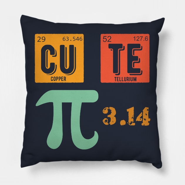 Cute Pie Pi Day Cutie Math Periodic Table Pink math teacher Pillow by Gaming champion