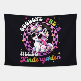 Kids Goodbye Pre K Hello Kindergarten Graduation Graduate Girls Tapestry