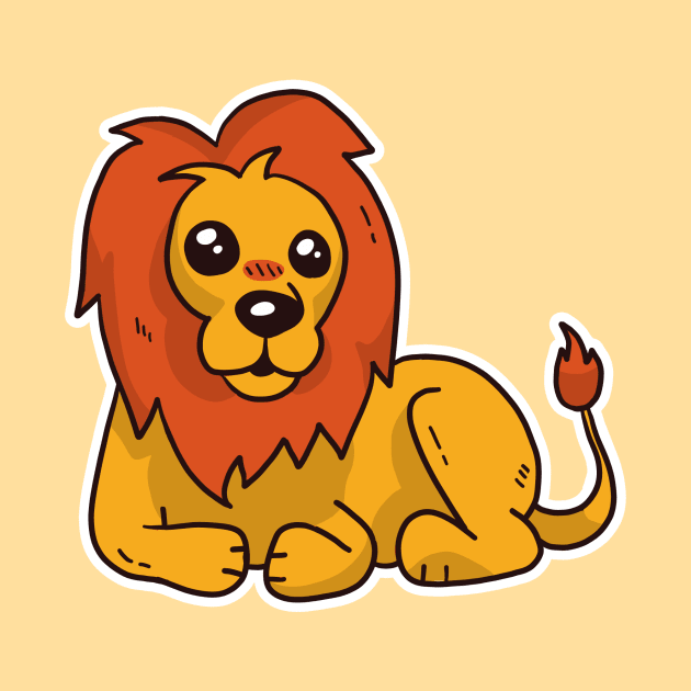 Cute Lion Cartoon Character by SLAG_Creative