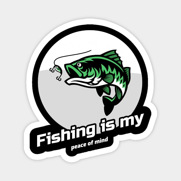 Fishing is my peace of mind Magnet by Cectees