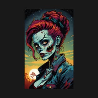 Retro Zombie Rockabilly Girl 3 T-Shirt