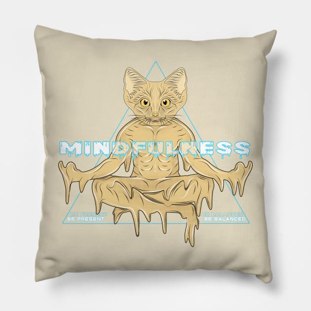 meditation sand catt Pillow by dwalikur