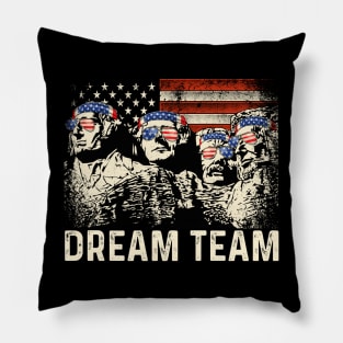 Mount Rushmore 4th Of July Funny Patriotic Presidents Team Pillow