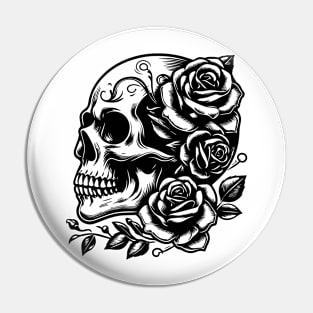 skull roses tattoo Pin