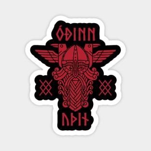 Odin gungnir runes red Magnet