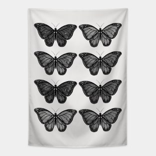 Black And White Butterfly Collection Tapestry