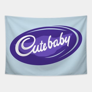 Cute Baby Sci-fi Cute Alien Chocolate Logo Parody Tapestry