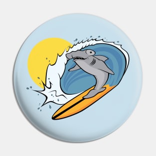 Surfing Shark Pin