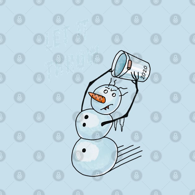 Angry Snowman Funny Pun by okpinsArtDesign