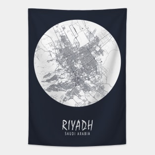 Riyadh, Saudi Arabia City Map - Full Moon Tapestry