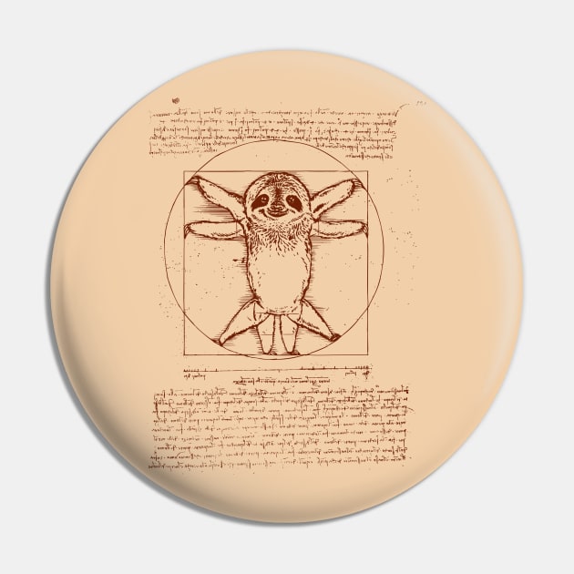 Vitruvian Sloth Pin by huebucket