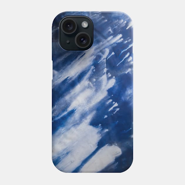 Blue and White Fluid Painting Phone Case by MihaiCotiga Art